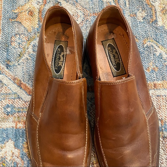Cognac Color Slip On Leather Shoes - Picture 2 of 5